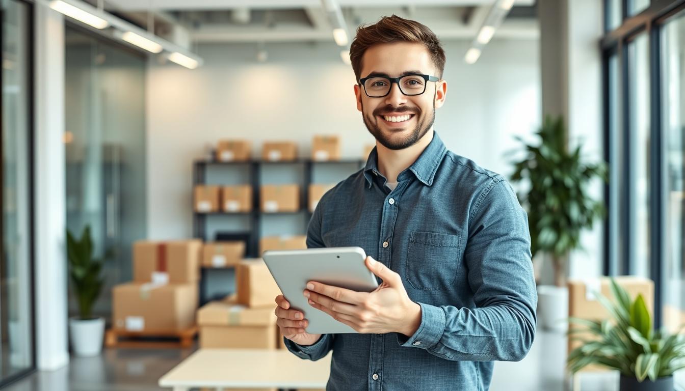 Persona feliz tras conseguir empleo en Amazon Espana