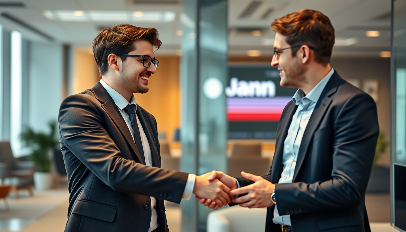 Persona celebrando una oferta de empleo en un banco en Espana