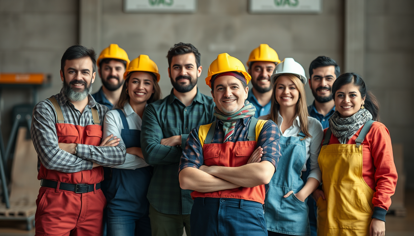 trabajadores en España listos para empezar a trabajar