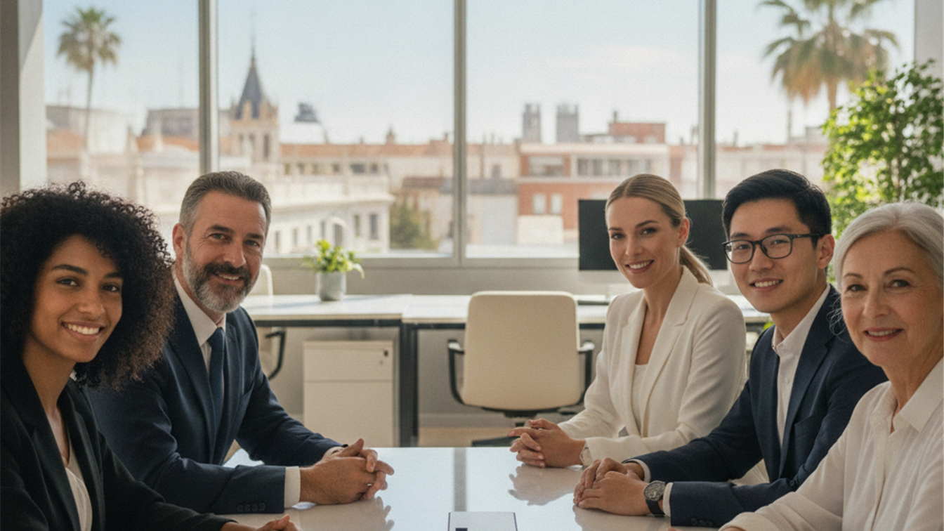 personas en entrevista de trabajo en oficina