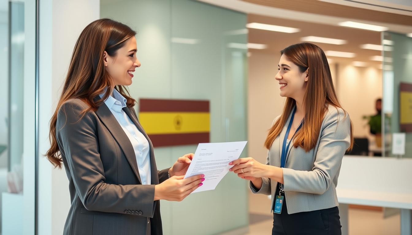 Persona recibiendo oferta de empleo publico en Espana