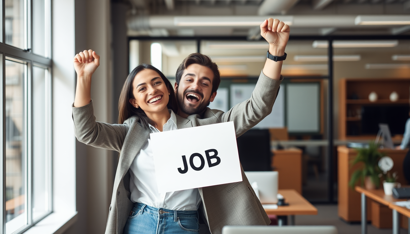 profesional español celebrando nuevo empleo julio 2026