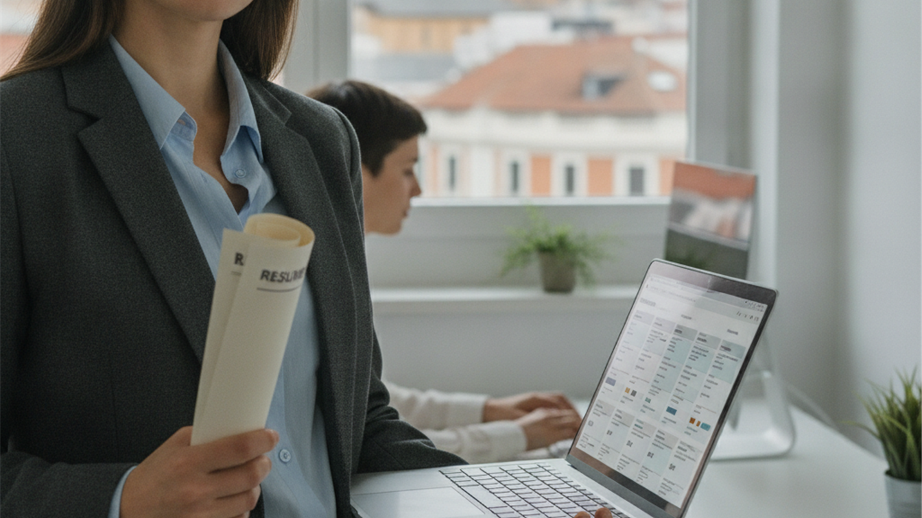 Profesional revisando ofertas de empleo en Madrid