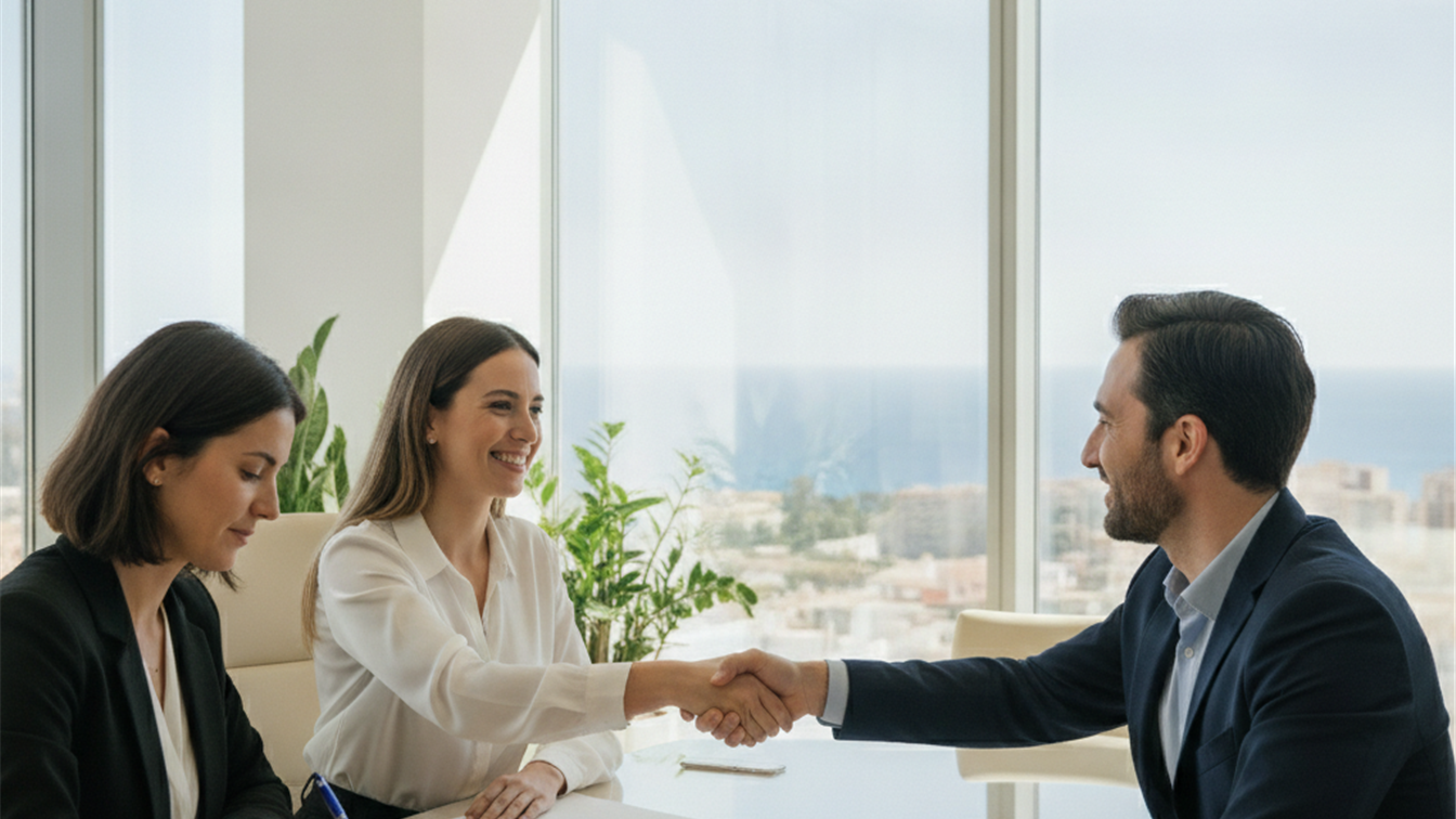 Entrevista de trabajo en oficina de Malaga