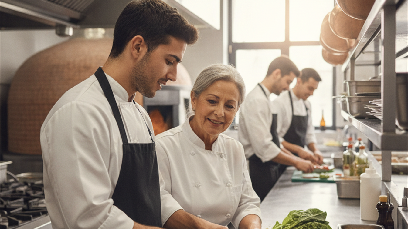 trabajador en formacion en el sector hosteleria en Espana