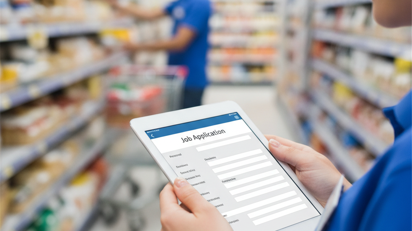 Formulario de solicitud de empleo en supermercado