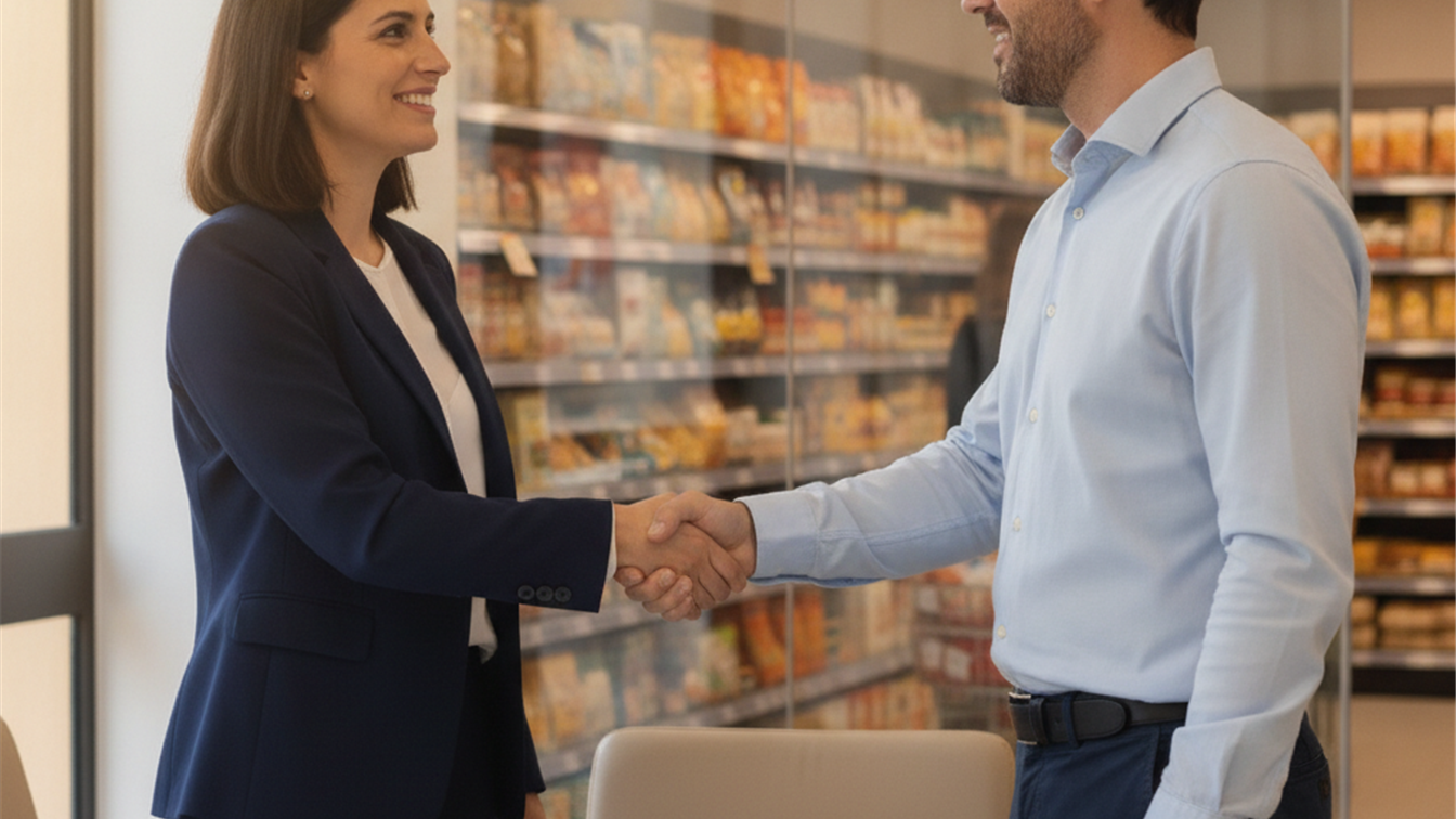Empleados de supermercado en entrevista de trabajo en Carrefour España
