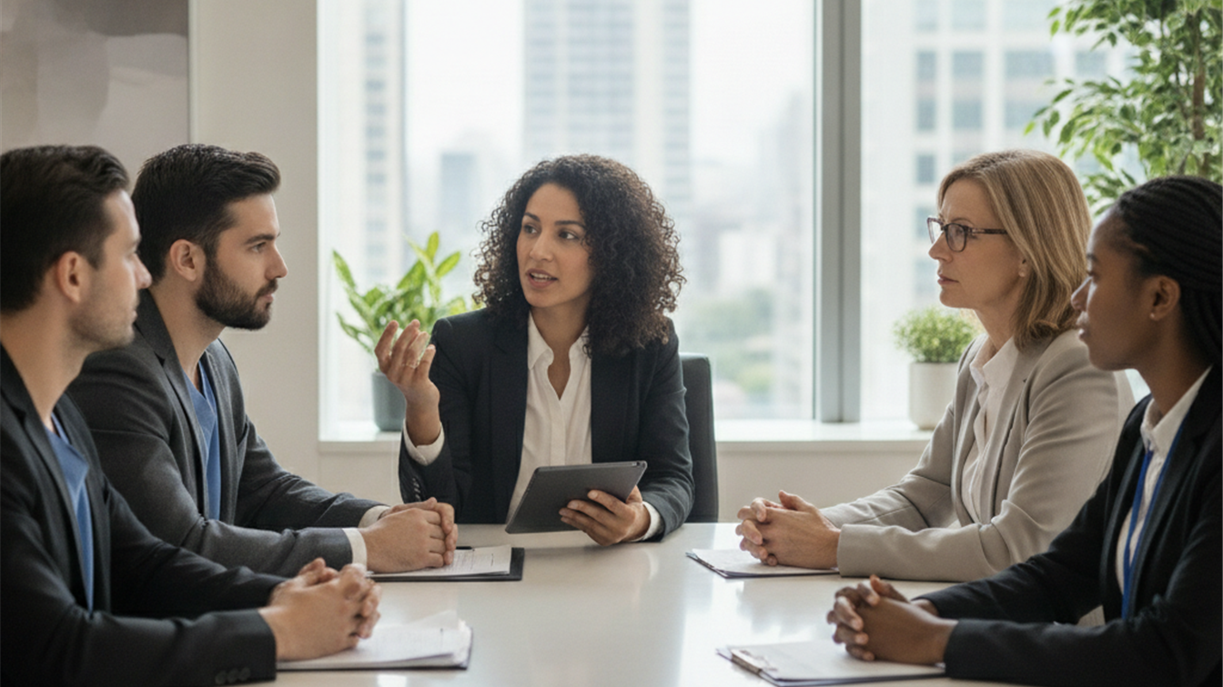 Entrevista de trabajo en oficina en España