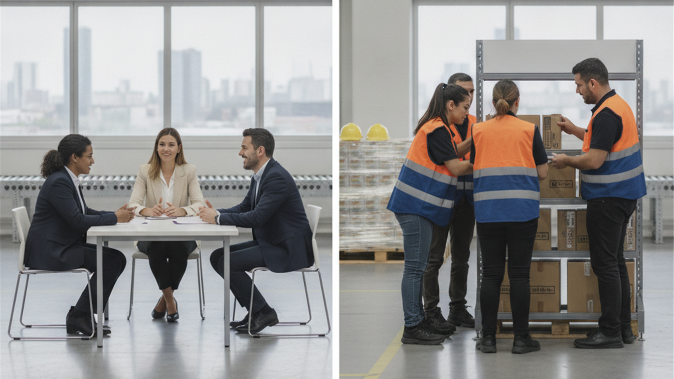 trabajadores en entrevista de trabajo en Espana