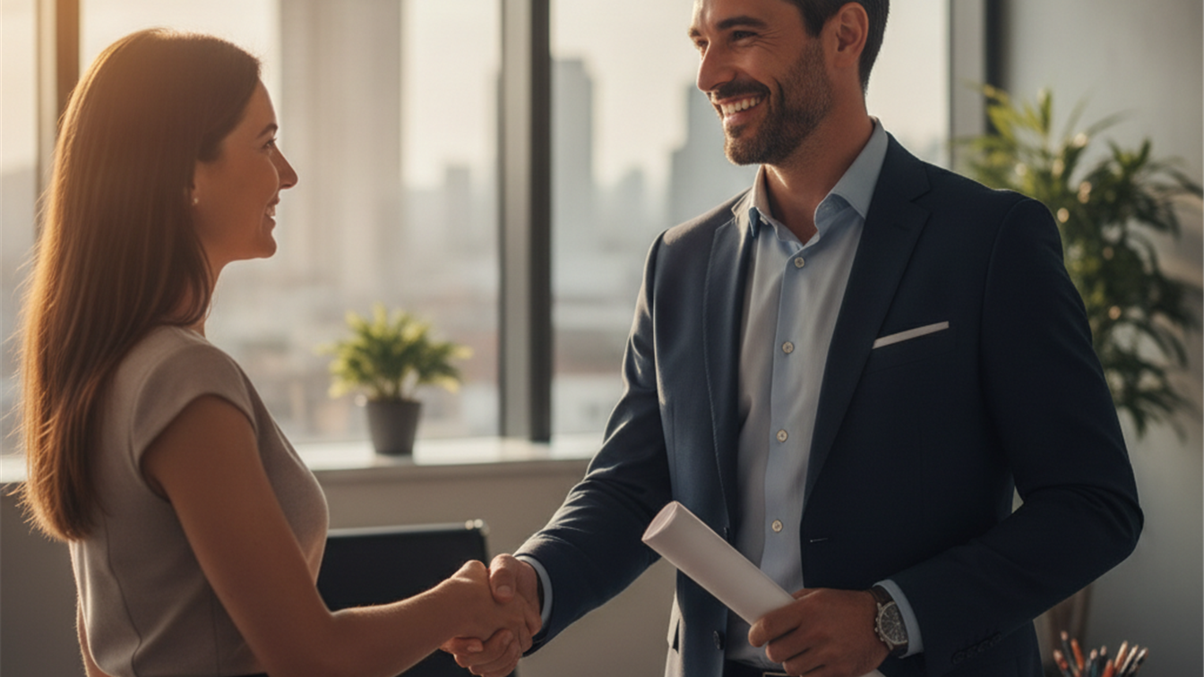 Persona firmando contrato de trabajo tras conseguir empleo en España