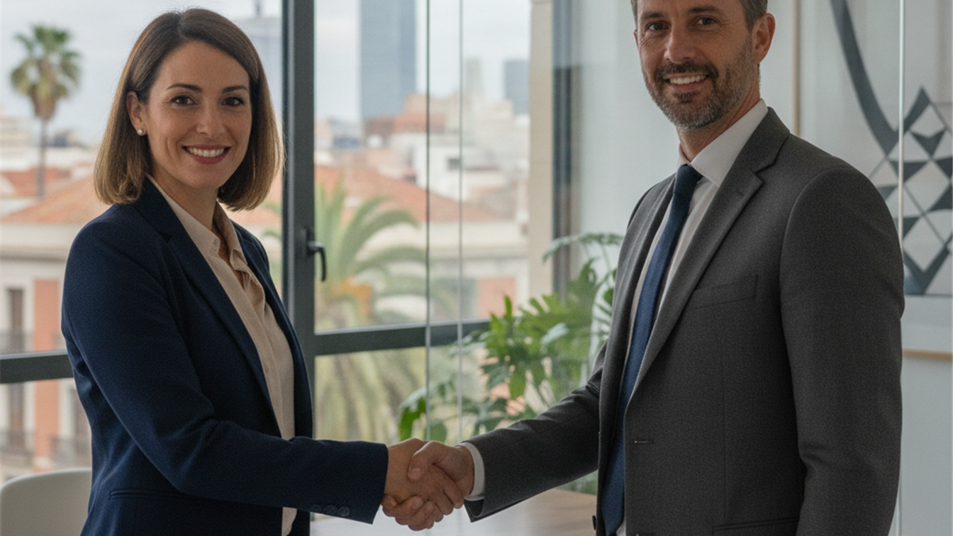 Profesionales en entrevista de trabajo España agosto 2026