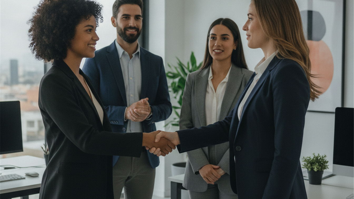 entrevista de trabajo en oficina en España