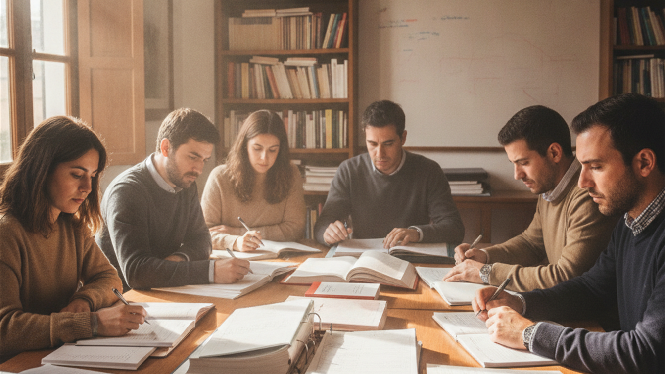 Personas preparando oposiciones y examenes en Espana