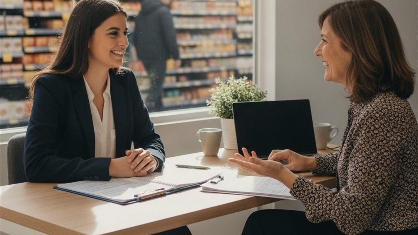 Entrevista de trabajo en supermercado Mercadona España