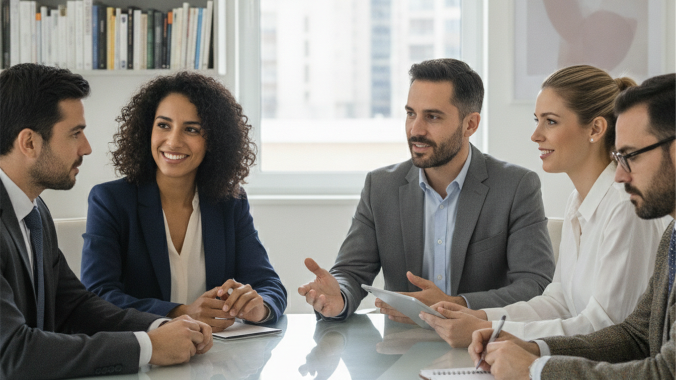 Profesionales en entrevista de trabajo en España septiembre 2026