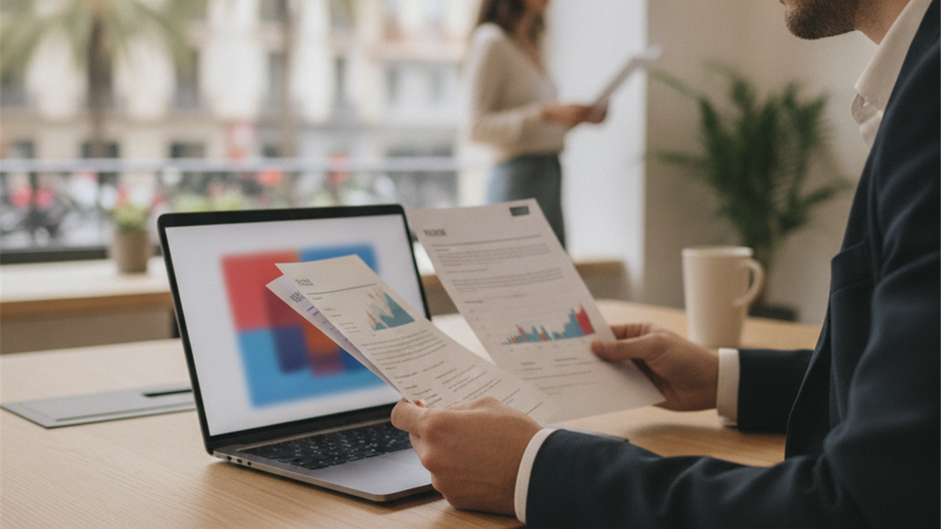 persona revisando ofertas de empleo con documentos